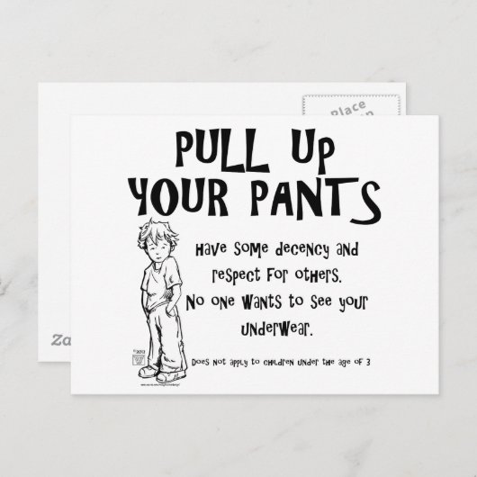 Carte Postale Tirez sur votre pantalon (Devant / Derrière)