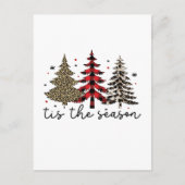 Carte Postale "Tis the Season" Plaid Leopard Christmas Trees (Devant)
