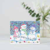 Carte Postale Tis The Season To Be Jolly Funny Snowmen (Debout devant)