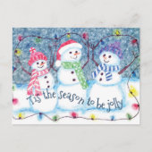 Carte Postale Tis The Season To Be Jolly Funny Snowmen (Devant)