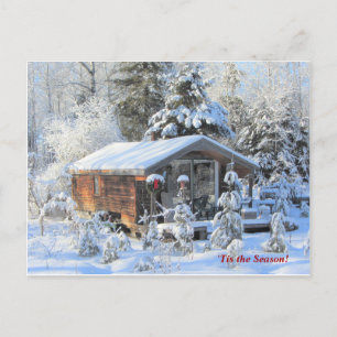 Carte Postale 'Tis the Season Up North Cottage, Vacances d'hiver