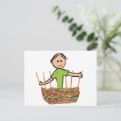 Carte Postale Tissage de panier (Debout devant)