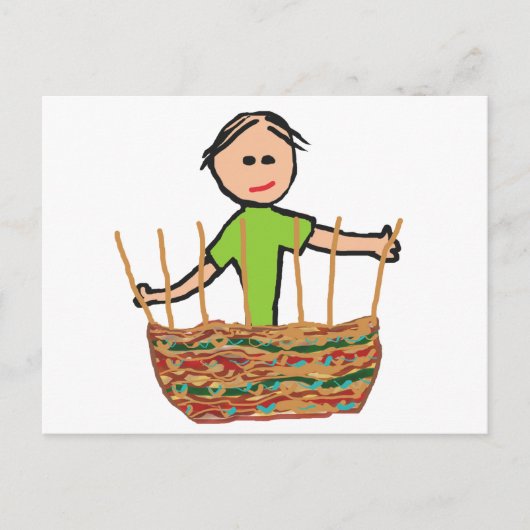 Carte Postale Tissage de panier (Devant)