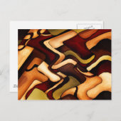 Carte Postale Tissage Terre numérique Abstrait (Devant / Derrière)