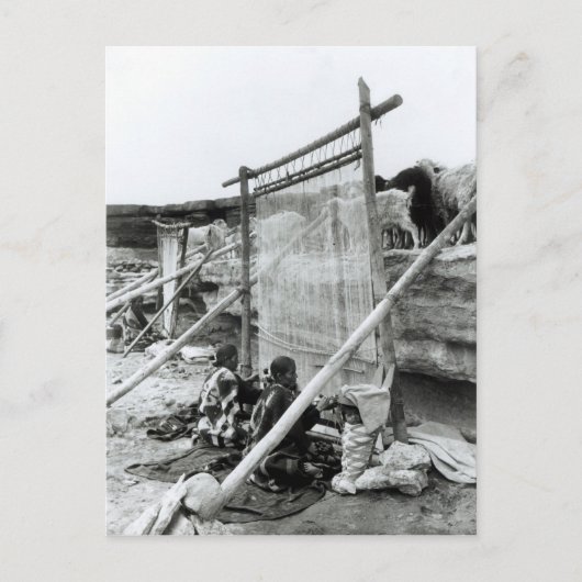 Carte Postale tisserands navajo, vers 1914 (Devant)