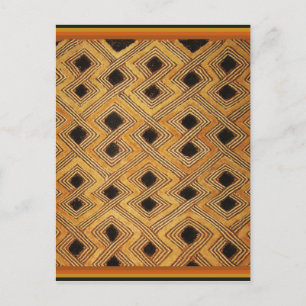 Carte Postale Tissu africain Zaïre Congo Kuba