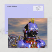 Carte Postale TITAN CYBORG PORTRAIT Blue Science Fiction, Scifi (Devant / Derrière)