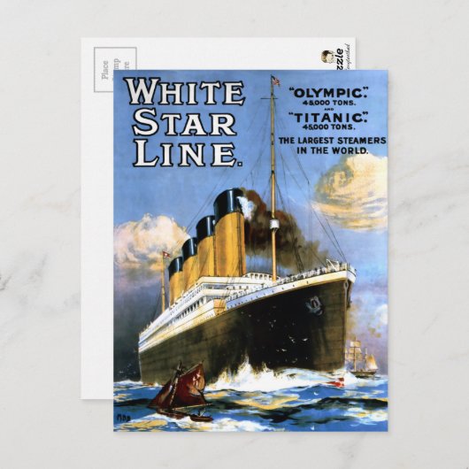 Carte postale Titanic Line Star (Devant / Derrière)
