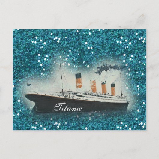 Carte Postale Titanic Sapphire Parties scintillant White Star Li (Devant)