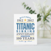 Carte Postale Titanic Sinking 100 ans Anniversaire (Debout devant)
