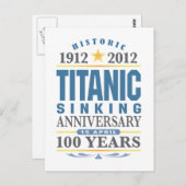 Carte Postale Titanic Sinking 100 ans Anniversaire (Devant / Derrière)