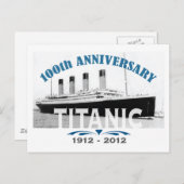 Carte Postale Titanic Sinking 100 ans Anniversaire (Devant / Derrière)