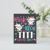 Carte Postale Titi rose ou bleu vous aime Cadeaux Vache Bébé (Debout devant)
