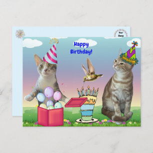 Carte postale Tito et Taz Birthday Cats