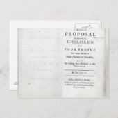 Carte Postale Titre à 'Une modeste proposition' (Devant / Derrière)