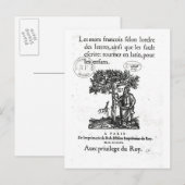 Carte Postale Titre du premier dictionnaire français-latin (Devant / Derrière)