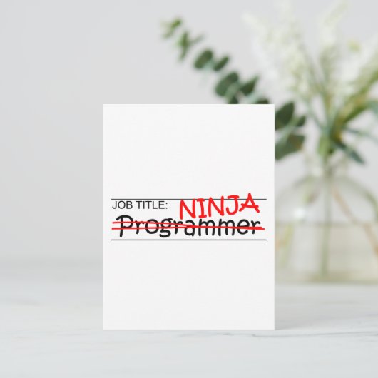 Carte Postale Titre du travail Ninja - Programmeur (Debout devant)
