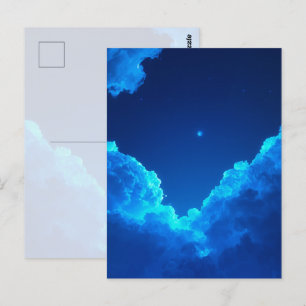 Carte Postale **Titre :** Nuage bleu iPad C à lueur blanche et c