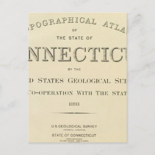 Carte Postale Titre Page Topo atlas Connecticut
