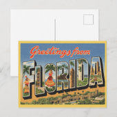 Carte Postale Titre Vintage "Salutations de Floride" (Devant / Derrière)