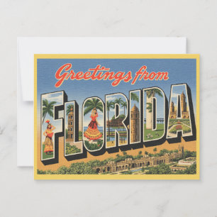 Carte Postale Titre Vintage "Salutations de Floride"
