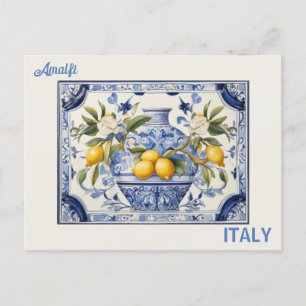 Carte Postale Titres bleus et citrons d'Amalfi Italie