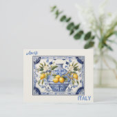 Carte Postale Titres bleus et citrons d'Amalfi Italie (Debout devant)