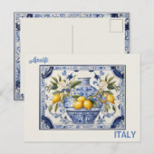 Carte Postale Titres bleus et citrons d'Amalfi Italie (Devant / Derrière)