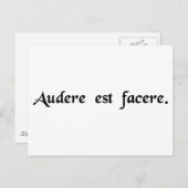 Carte Postale To dare est to do. (Devant / Derrière)