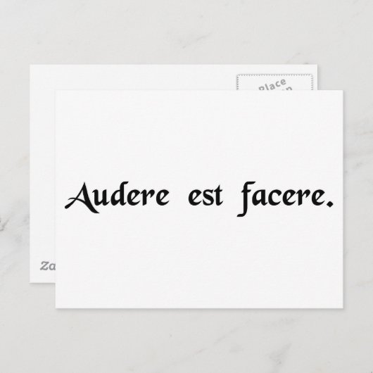 Carte Postale To dare est to do. (Devant / Derrière)
