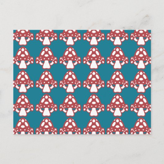 Carte Postale Toadstool Champhrooms - Points blancs Spots Bleu R (Devant)