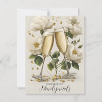 Toast au Champagne Élégant avec des Roses Blanches