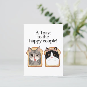 Carte Postale Toast Au Joyeux Couple Drôle Mariage Chat Engager