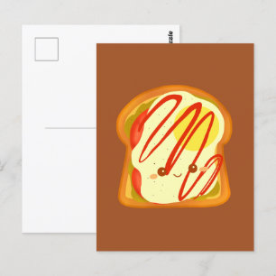 Carte Postale Toast Avocado Avec Oeuf Et Tomate