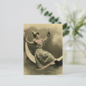 Carte Postale Toast de Champagne sur une lune de croissant (Debout devant)