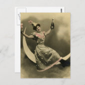 Carte Postale Toast de Champagne sur une lune de croissant (Devant / Derrière)