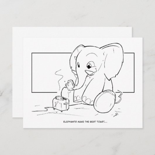 Carte Postale Toast éléphant (Devant / Derrière)