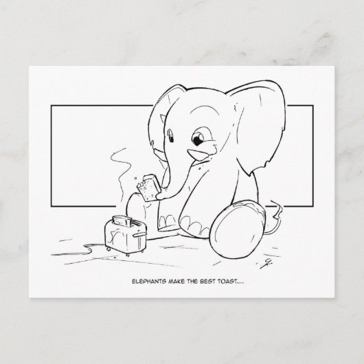 Carte Postale Toast éléphant (Devant)