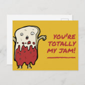 Carte Postale Toast Jaune Rouge Drôle (Devant / Derrière)