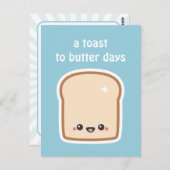Carte Postale Toast mignon au visage joyeux (Devant / Derrière)