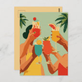 Carte Postale Toast Tropical à la Future Mariée (Devant / Derrière)