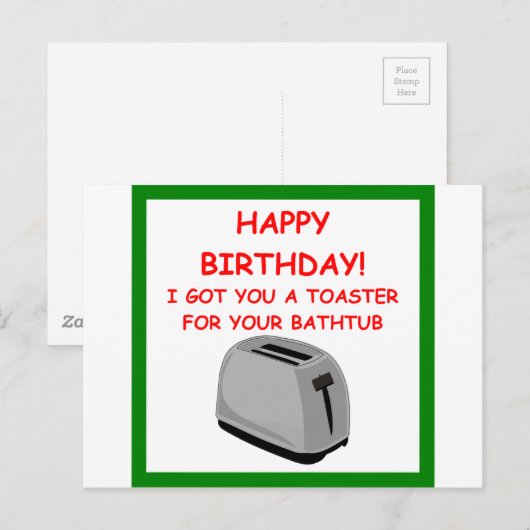 CARTE POSTALE TOASTER (Devant / Derrière)