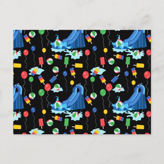 Carte Postale Toboggan Enfants Été Garçon Fille Amusement (Devant)