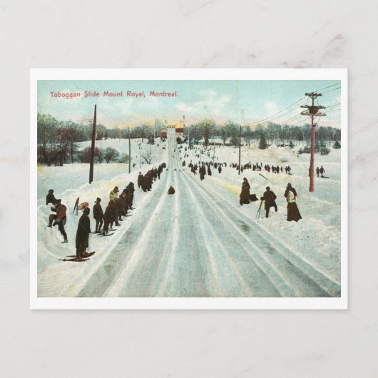 Carte Postale Toboggan Slide, Montréal Vintage (Devant)
