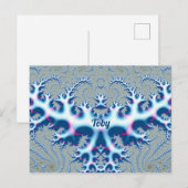 Carte Postale TOBY ~ Conception de fractale 3D blanche et bleue (Devant / Derrière)