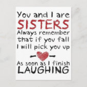 Carte Postale Toi et moi sommes Sisters Design (Devant)