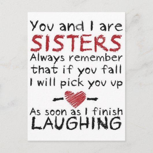Carte Postale Toi et moi sommes Sisters Design (Devant)