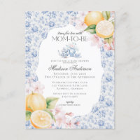 Toile Baby shower Tea Party Blue Chinoiserie