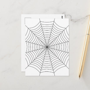 Carte Postale Toile d'araignée noire et blanche motif Halloween