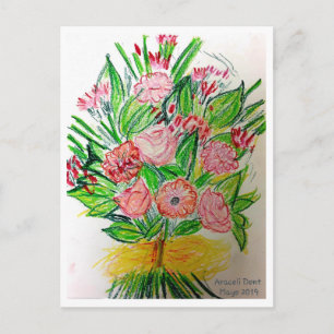 Carte Postale Toile de luxe enveloppée (Brillant) Gerberas